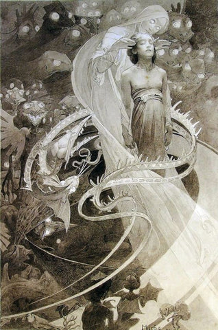 ALPHONSE MUCHA "LE PATER - LEAD US NOT INTO TEMPTATION BUT DELIVER US FROM EVIL" 1899