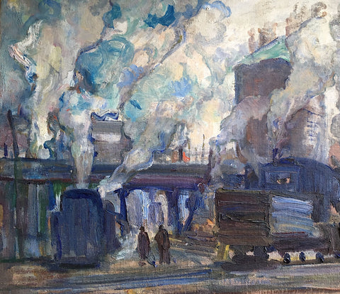 GEORGE ALFRED PAGINTON, "RAILWAY YARD" 1958