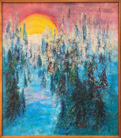 Winter Sunset, Sami Suomalainen, oil on canvas