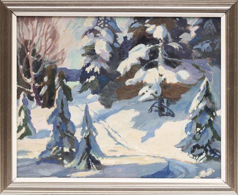 FREDERICK A. FRASER "UNTITLED (WINTER SKI TRACKS)" c. 1940