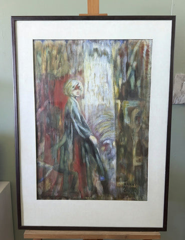 MANNY NEUBACHER "UNTITLED (WOMAN AT RAIL)" UNDATED