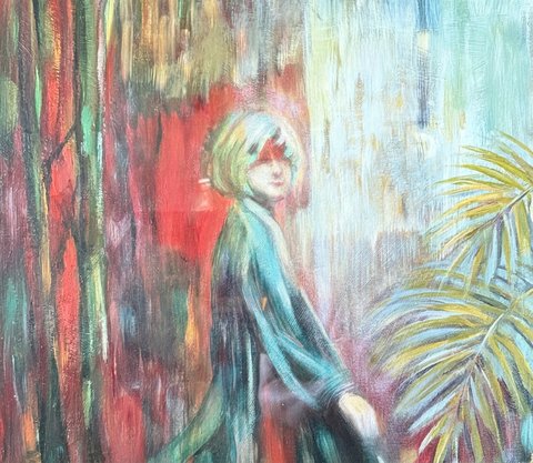 MANNY NEUBACHER "UNTITLED (WOMAN AT RAIL)" UNDATED