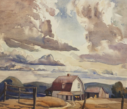 FREDERICK A. FRASER "LAKE VERNON FARMHOUSE" c. 1940