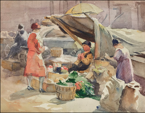 FREDERICK A. FRASER "UNTITLED (MARKET DAY)" c. 1930