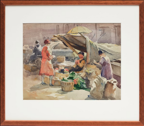 FREDERICK A. FRASER "UNTITLED (MARKET DAY)" c. 1930