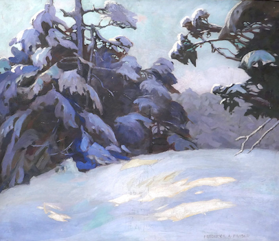 FREDERICK A. FRASER "PINES IN WINTER" c.1930