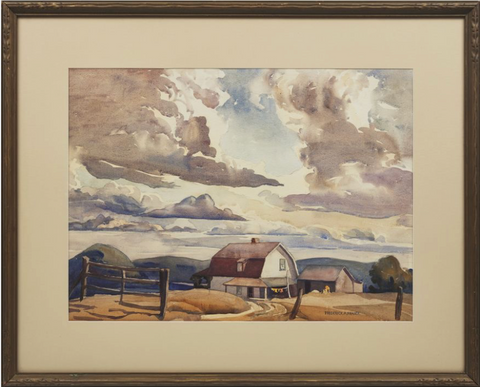 FREDERICK A. FRASER "LAKE VERNON FARMHOUSE" c. 1940