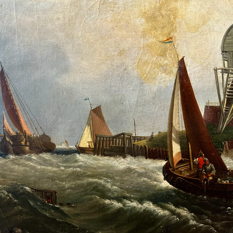 BRITISH SCHOOL "OUDE SCHELD– TEXEL ISLAND, LOOKING TOWARDS NIEUWE DIEP AND THE ZUIDER ZEE" (AFTER WILLIAM CLARKSON STANFIELD) c. 1880