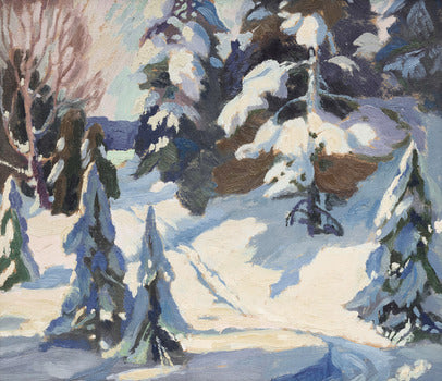 FREDERICK A. FRASER "UNTITLED (WINTER SKI TRACKS)" c. 1940