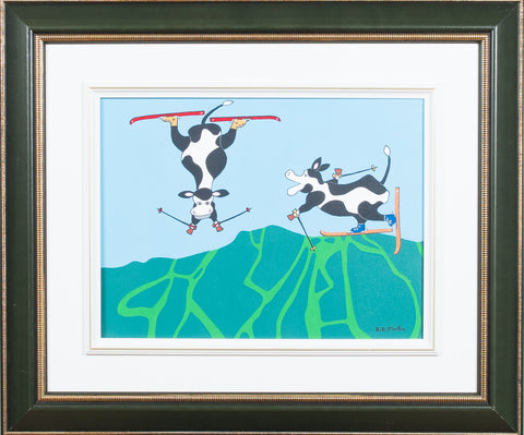 ROBERT-EMILE FORTIN "2 COWS SKIING AT TREMBLANT" 2002