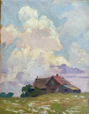 FREDERICK A. FRASER "BARN ON A CLOUDY DAY" c.1926