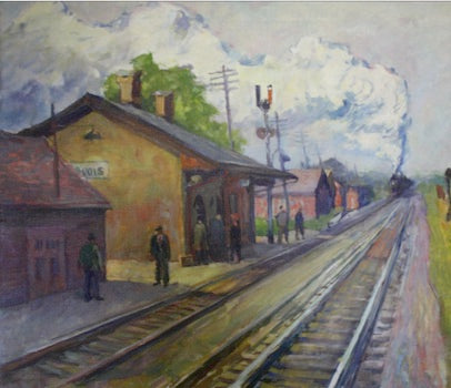 GEORGE ALFRED PAGINTON "TRAIN STATION" 1952